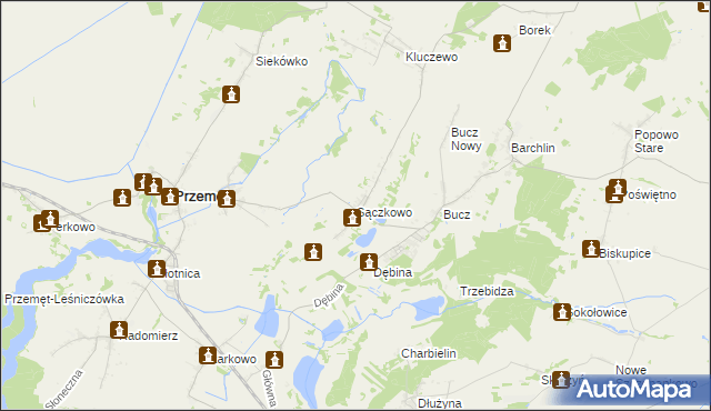 mapa Sączkowo, Sączkowo na mapie Targeo