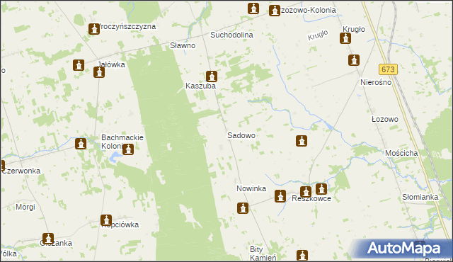 mapa Sadowo gmina Dąbrowa Białostocka, Sadowo gmina Dąbrowa Białostocka na mapie Targeo