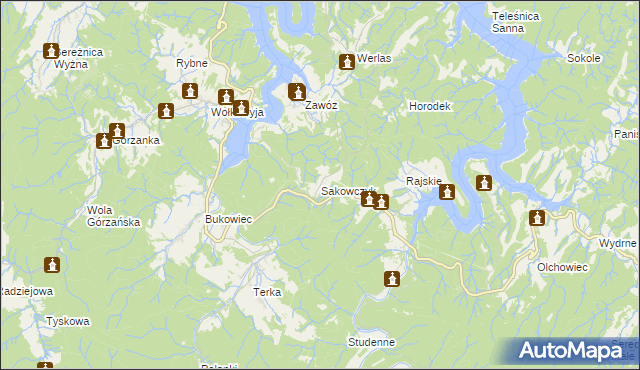 mapa Sakowczyk, Sakowczyk na mapie Targeo