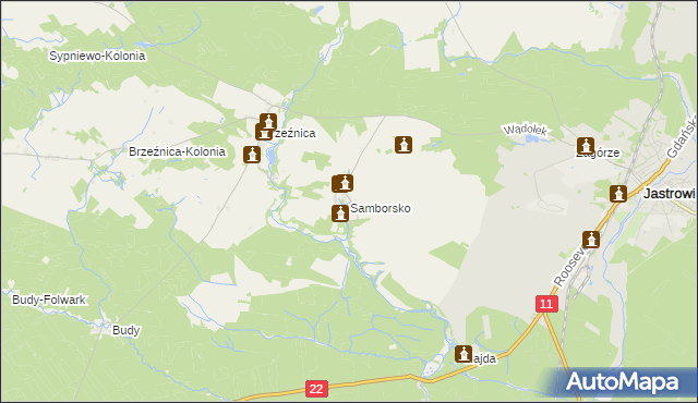 mapa Samborsko, Samborsko na mapie Targeo