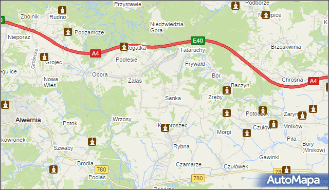 mapa Sanka, Sanka na mapie Targeo