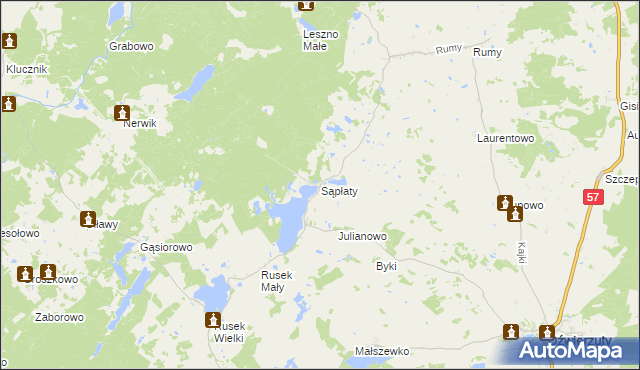 mapa Sąpłaty, Sąpłaty na mapie Targeo