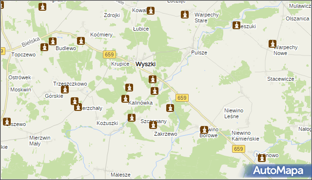 mapa Sasiny gmina Wyszki, Sasiny gmina Wyszki na mapie Targeo