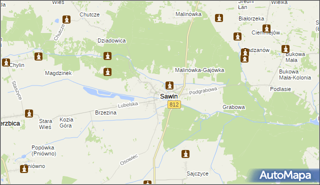 mapa Sawin, Sawin na mapie Targeo