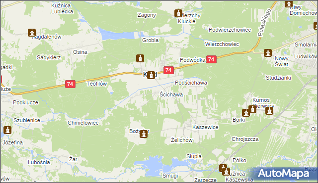 mapa Ścichawa, Ścichawa na mapie Targeo