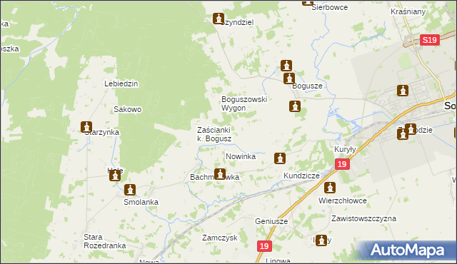 mapa Ściebielec, Ściebielec na mapie Targeo