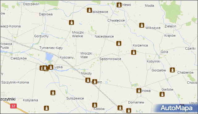 mapa Sędzimirowice, Sędzimirowice na mapie Targeo