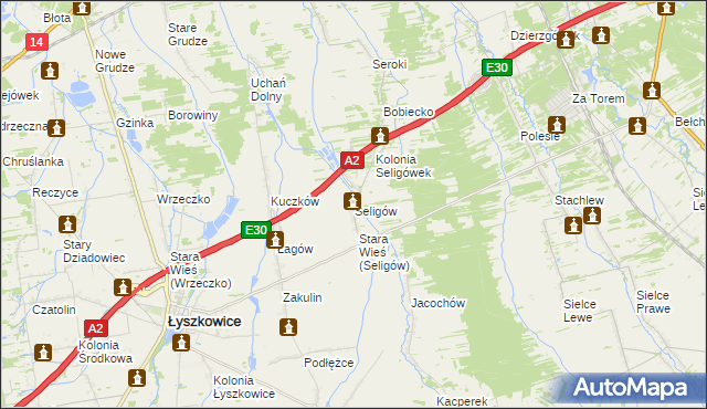 mapa Seligów, Seligów na mapie Targeo