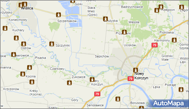 mapa Sępichów, Sępichów na mapie Targeo