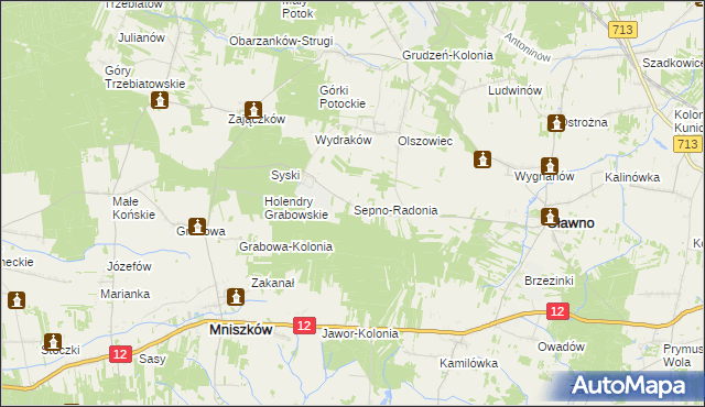mapa Sepno-Radonia, Sepno-Radonia na mapie Targeo