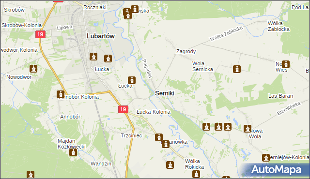 mapa Serniki, Serniki na mapie Targeo
