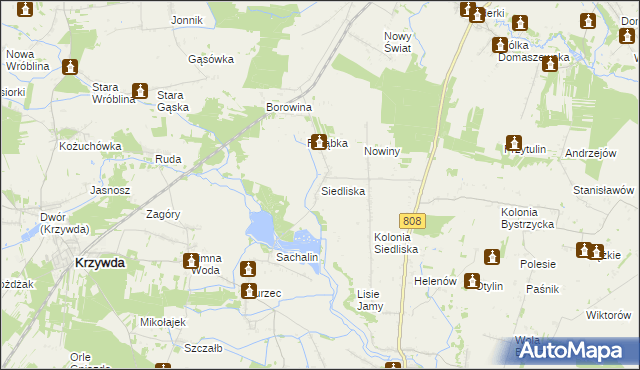 mapa Siedliska gmina Wojcieszków, Siedliska gmina Wojcieszków na mapie Targeo