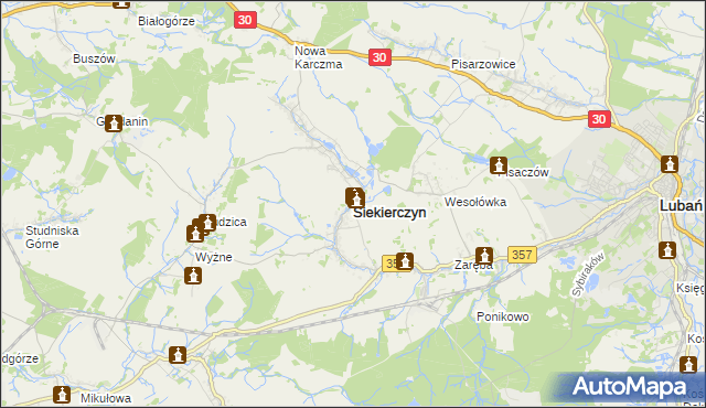 mapa Siekierczyn, Siekierczyn na mapie Targeo