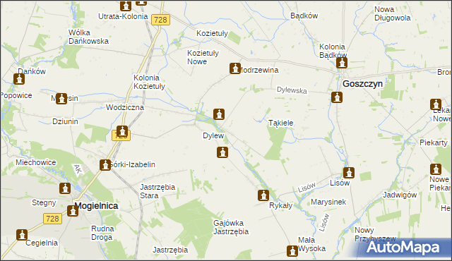 mapa Sielec gmina Goszczyn, Sielec gmina Goszczyn na mapie Targeo