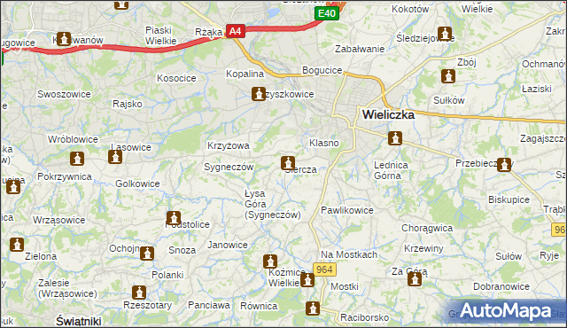 mapa Siercza, Siercza na mapie Targeo