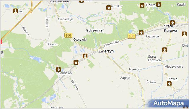 mapa Sierosławice gmina Zwierzyn, Sierosławice gmina Zwierzyn na mapie Targeo