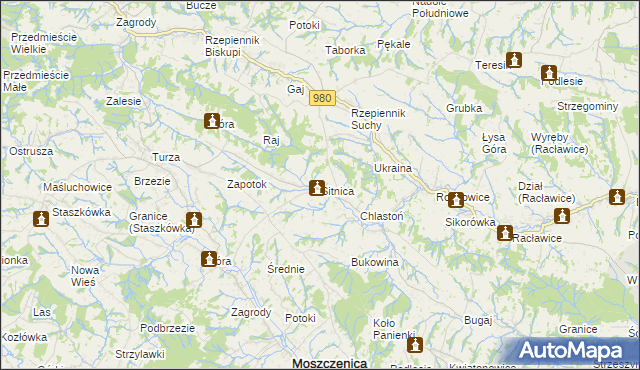 mapa Sitnica gmina Biecz, Sitnica gmina Biecz na mapie Targeo