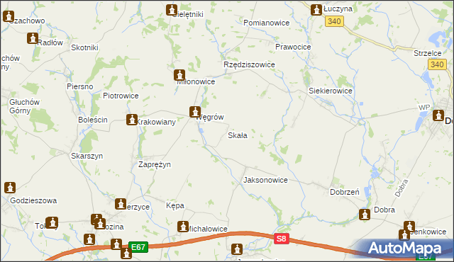 mapa Skała gmina Długołęka, Skała gmina Długołęka na mapie Targeo