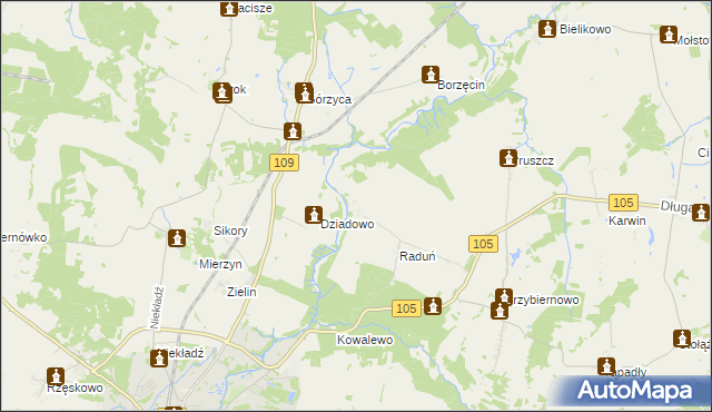 mapa Skalin gmina Gryfice, Skalin gmina Gryfice na mapie Targeo