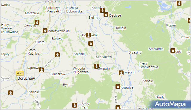 mapa Skarydzew, Skarydzew na mapie Targeo