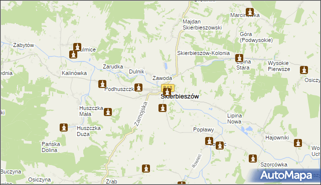 mapa Skierbieszów, Skierbieszów na mapie Targeo