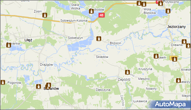 mapa Składów, Składów na mapie Targeo