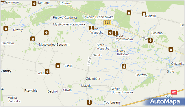 mapa Skorki, Skorki na mapie Targeo