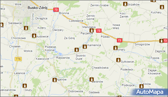 mapa Skotniki Małe, Skotniki Małe na mapie Targeo