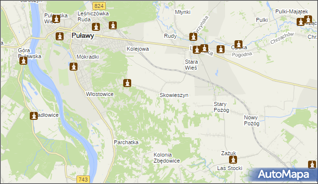mapa Skowieszyn, Skowieszyn na mapie Targeo
