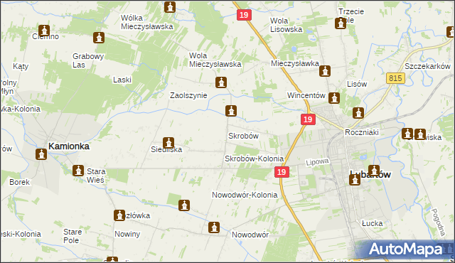 mapa Skrobów, Skrobów na mapie Targeo