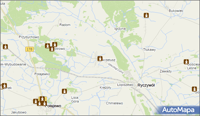 mapa Skrzetusz, Skrzetusz na mapie Targeo