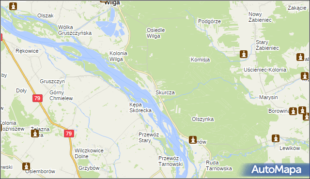 mapa Skurcza, Skurcza na mapie Targeo