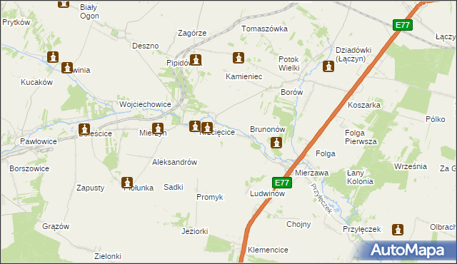 mapa Słaboszowice, Słaboszowice na mapie Targeo