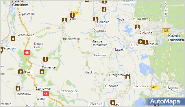 mapa Sławików, Sławików na mapie Targeo