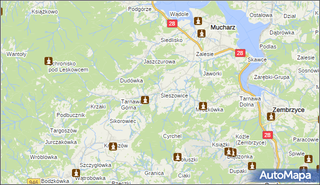 mapa Śleszowice, Śleszowice na mapie Targeo