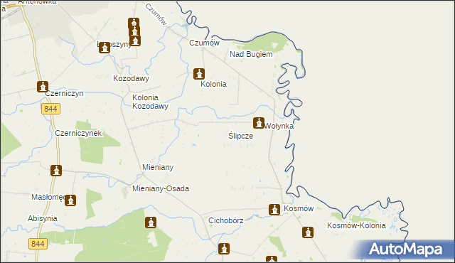 mapa Ślipcze, Ślipcze na mapie Targeo