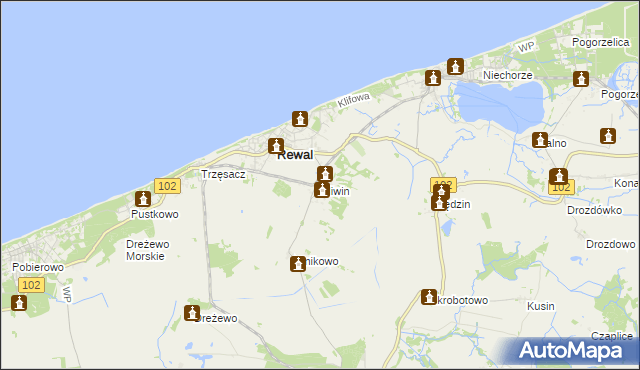 mapa Śliwin, Śliwin na mapie Targeo