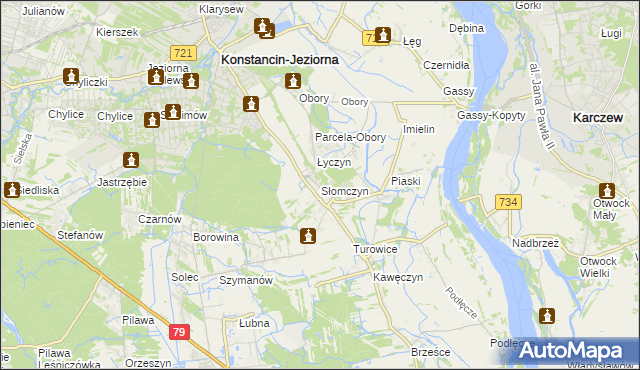 mapa Słomczyn gmina Konstancin-Jeziorna, Słomczyn gmina Konstancin-Jeziorna na mapie Targeo