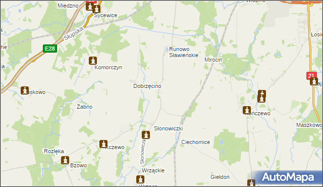 mapa Słonowice gmina Kobylnica, Słonowice gmina Kobylnica na mapie Targeo