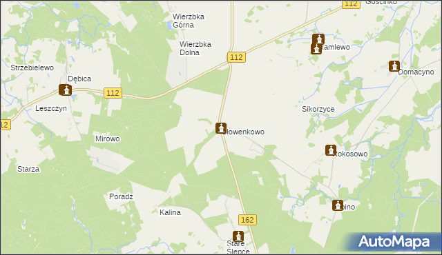 mapa Słowenkowo, Słowenkowo na mapie Targeo