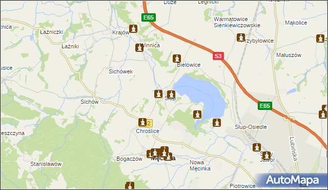 mapa Słup gmina Męcinka, Słup gmina Męcinka na mapie Targeo