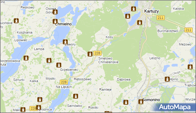 mapa Smętowo Chmieleńskie, Smętowo Chmieleńskie na mapie Targeo