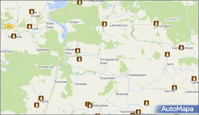 mapa Smogulecka Wieś, Smogulecka Wieś na mapie Targeo