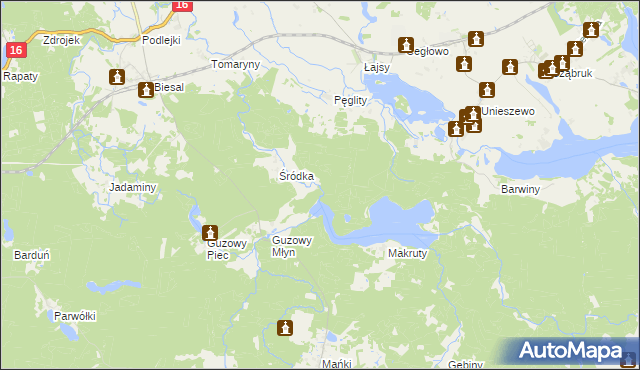 mapa Smoleń gmina Gietrzwałd, Smoleń gmina Gietrzwałd na mapie Targeo