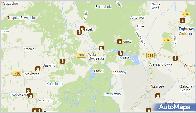 mapa Smyków gmina Przyrów, Smyków gmina Przyrów na mapie Targeo