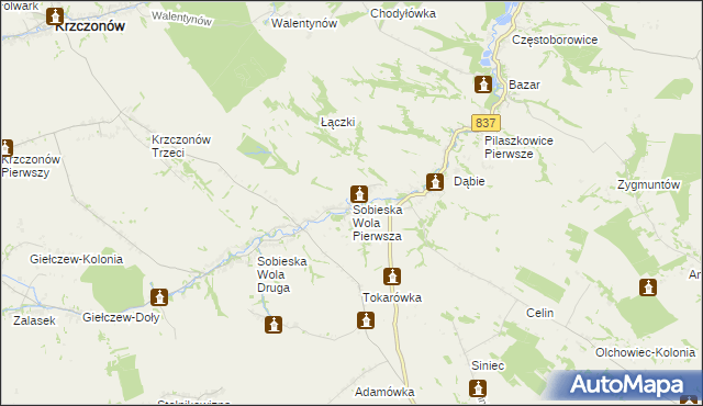 mapa Sobieska Wola Pierwsza, Sobieska Wola Pierwsza na mapie Targeo