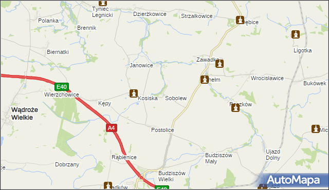 mapa Sobolew gmina Wądroże Wielkie, Sobolew gmina Wądroże Wielkie na mapie Targeo