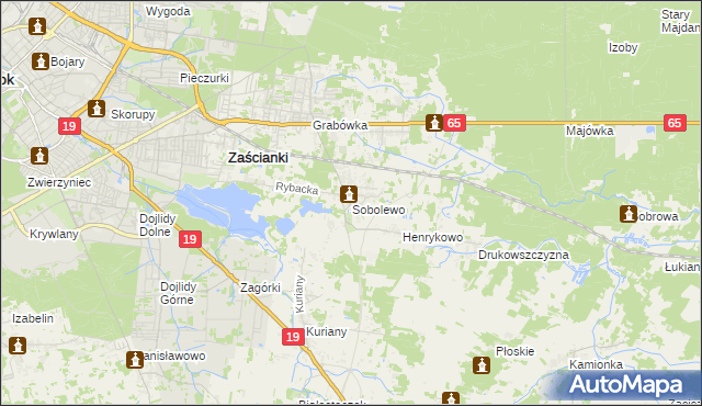 mapa Sobolewo gmina Supraśl, Sobolewo gmina Supraśl na mapie Targeo