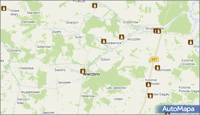 mapa Soboń, Soboń na mapie Targeo