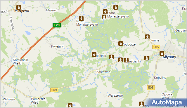 mapa Sokolnik gmina Młynary, Sokolnik gmina Młynary na mapie Targeo